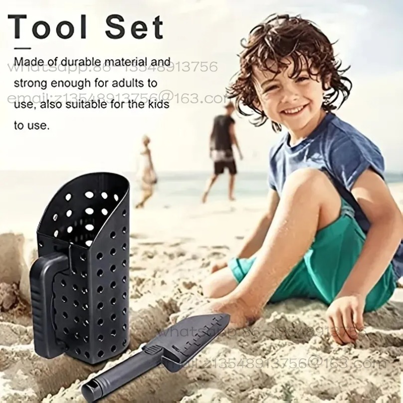 Treasure Hunting Shovel Digging Tool - 2-teiliges Strand-Schatzsucher-Werkzeugset: Sandsieb und Grabschaufel für