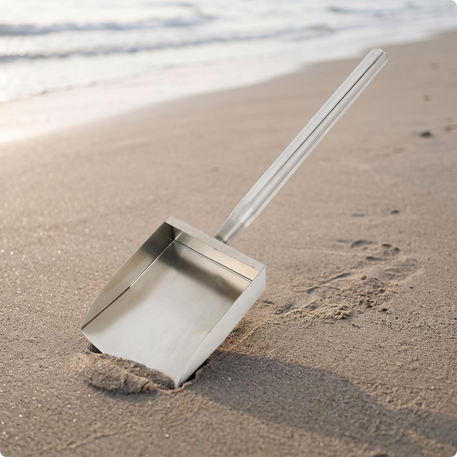 Treasure Hunting Shovel Digging Tool - Edelstahl-Strandsandsieb-Schaufel, robustes Grabwerkzeug zum Sandsammeln, Schatzsuche