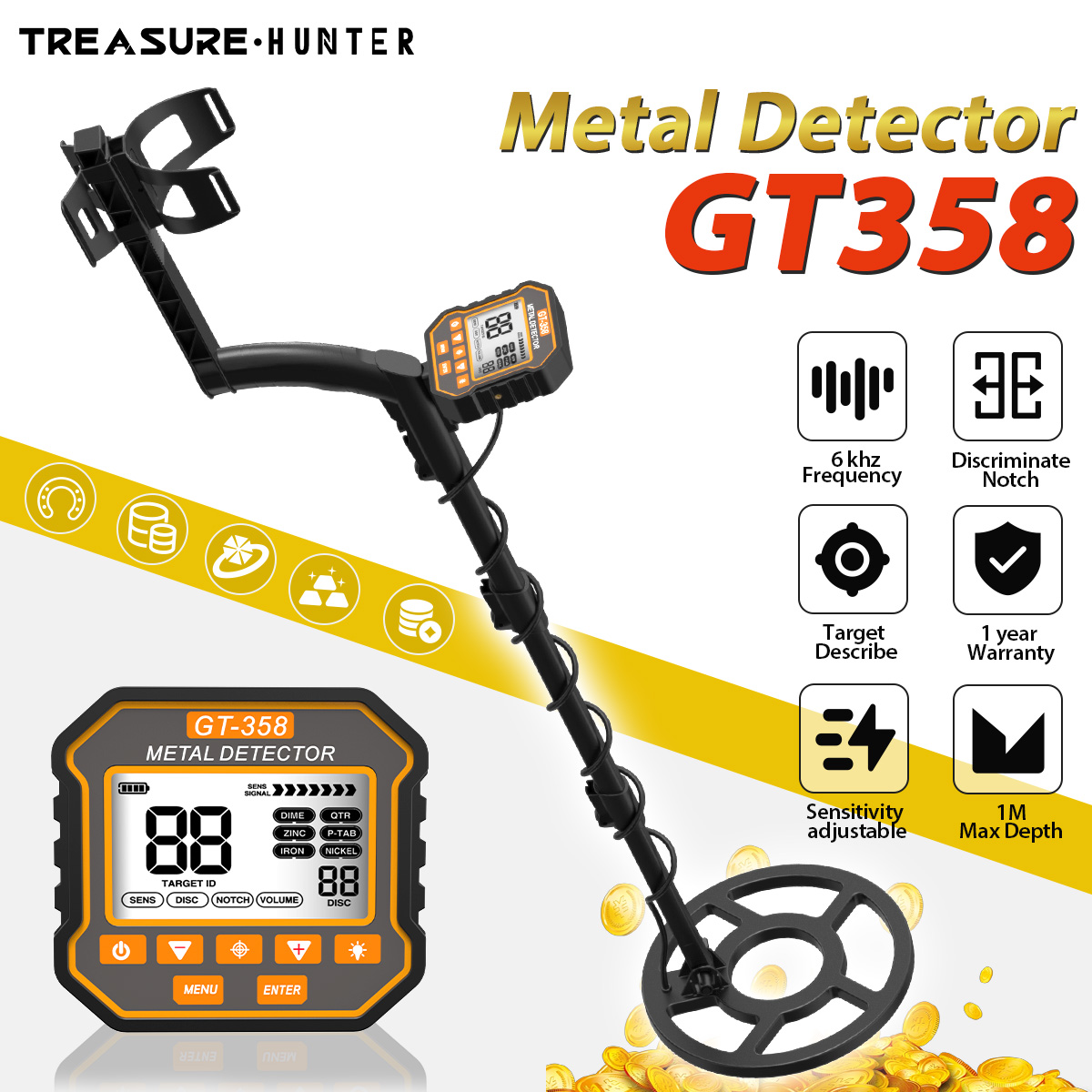 Ground Penetrating Radar Scanner - Treasure Hunter Metalldetektor GT358 Unterirdischer Scanner