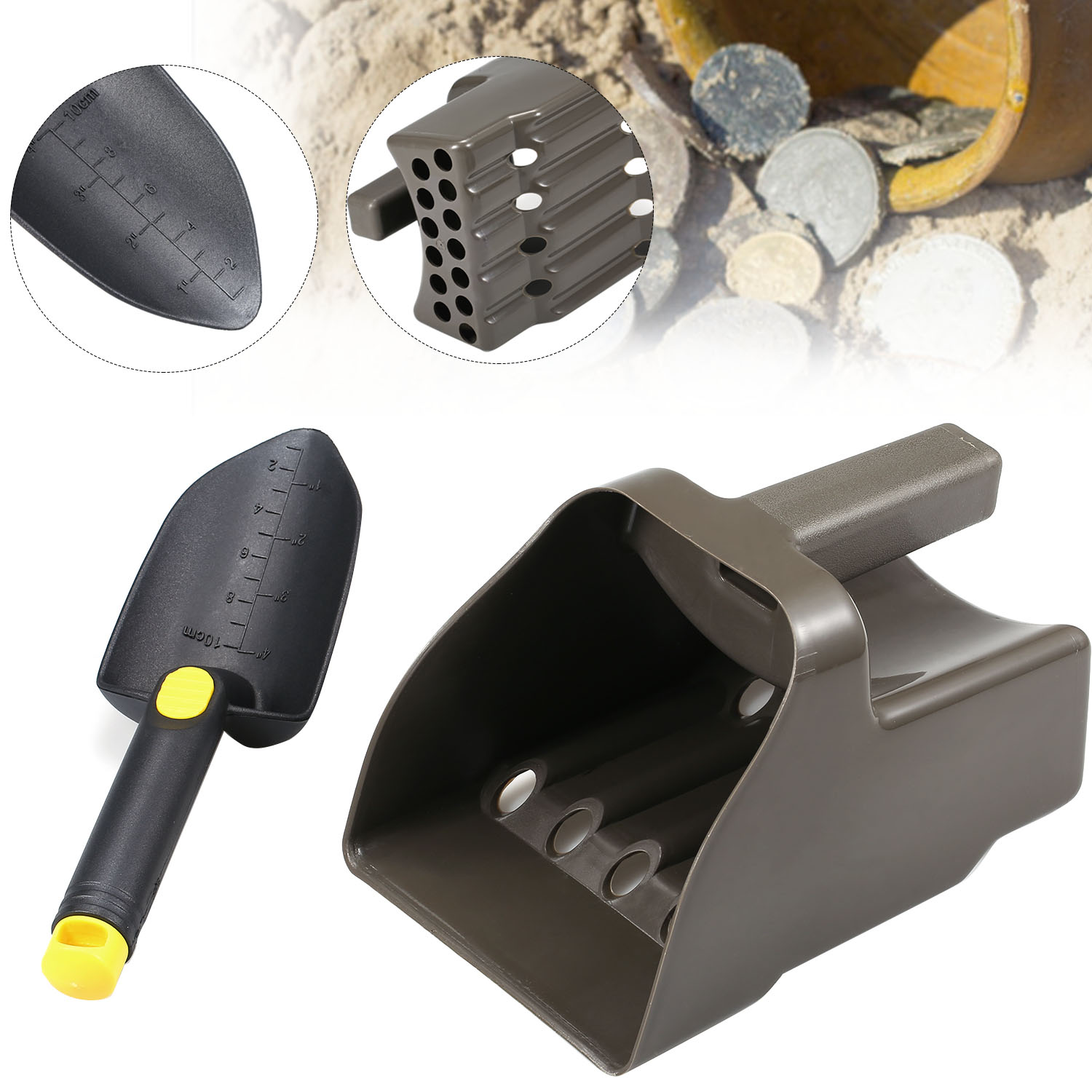 Treasure Hunting Shovel Digging Tool - Sand-Schaufel- und Schaufel-Set, Grabwerkzeug-Zubehör für Metalldetektion
