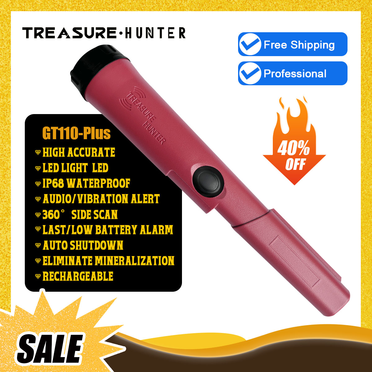 Treasure Hunter GT110-Plus Pin – Waterproof Metal Detector Pinpointer Bewertung und Preis