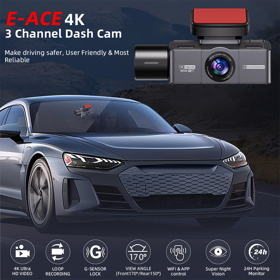 E-ACE 3-Kanal 4K Dashcam Black – Ground Penetrating Radar Scanner Bewertung und Preis